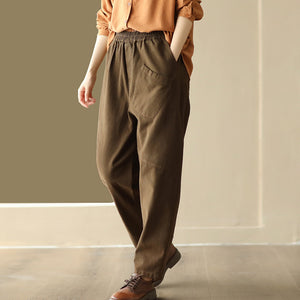 Quần baggy lưng thun túi vuông may chéo - NU9681