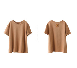 Áo T-shirt ngắn tay cổ tròn dáng rộng một màu - NU9886