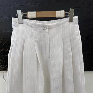 Quần baggy linen lưng thun cạp cao ống rộng - Q103