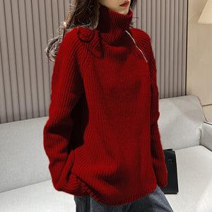 Áo khoác len cashmere dài tay cổ lọ khóa kéo bên hông - NU9535
