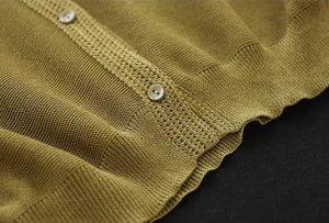 Áo khoác cardigan linen dệt kim dài tay cổ V - NU9161