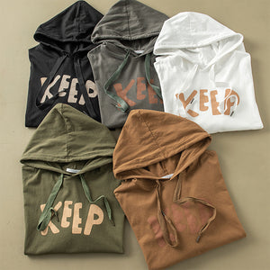 Áo hoodies ngắn tay in chữ KEEP - NU8773