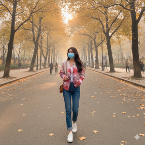 Áo khoác len cardigan cổ tròn in hoa dâm bụt - A539