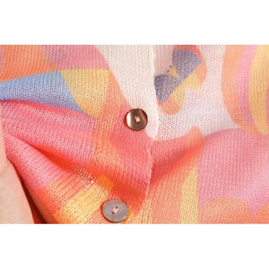 Áo khoác len cardigan dài tay cổ tròn in chú ngựa - A528