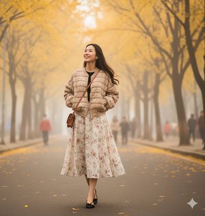 Áo khoác dài tay cổ bóng chày kiểu hai túi chéo - A430