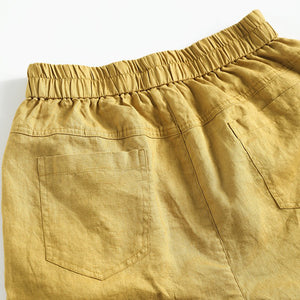 Quần baggy linen lưng thun hai túi chéo một màu - NU8894