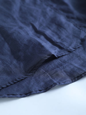 Áo sơ mi linen ngắn tay cổ V thêu những bông hoa - NU8895