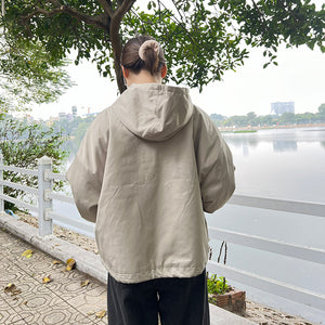 Áo khoác dài tay có mũ hai túi chéo - NU9471