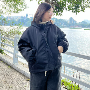 Áo khoác dài tay có mũ hai túi chéo - NU9471