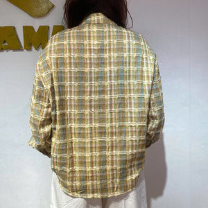 Áo sơ mi dài tay cổ đức màu sắc đan caro - A277