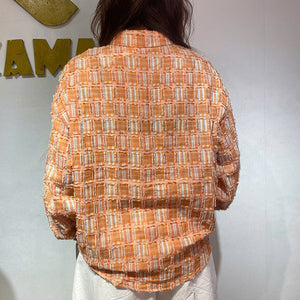 Áo sơ mi dài tay cổ đức màu sắc đan caro - A277