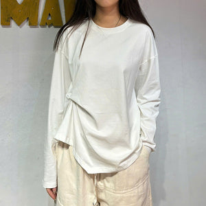 Áo T-shirt dài tay cổ tròn bo túm - A284