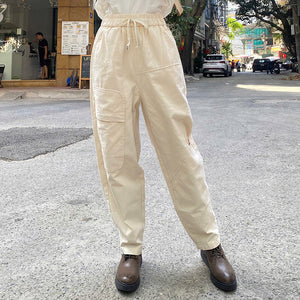 Quần baggy lưng thun dây rút ống rộng alibaba kiểu túi hộp - Q067