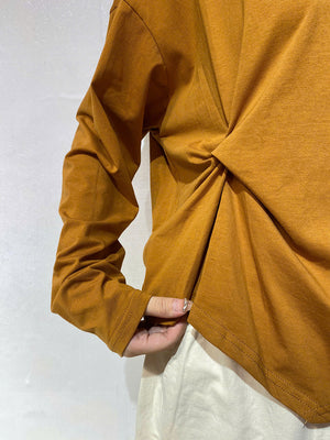 Áo T-shirt dài tay cổ tròn bo túm - A284
