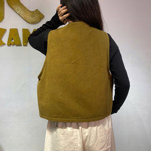 Áo khoác gile sát nách cổ tròn hai khuy - A273