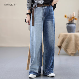 Quần baggy denim mài trắng - NU8316