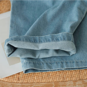 Quần baggy denim ống đứng lưng cao hai túi chéo - NU7387