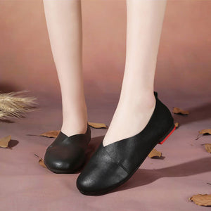 Giày da retro Morigirl đế bệt - NU4814