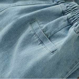 Quần baggy denim ống đứng lưng cao hai túi chéo - NU7387