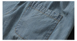 Quần baggy denim ống suông cạp cao hai túi chéo - NU7102