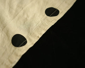 Đầm liền linen ngắn tay cổ V chấm bi - NU5767