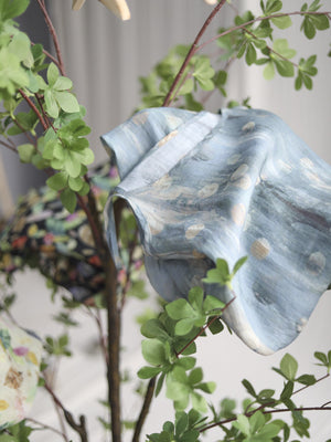 Đầm liền linen hai dây in hoa lá tùng xòe - NU7126