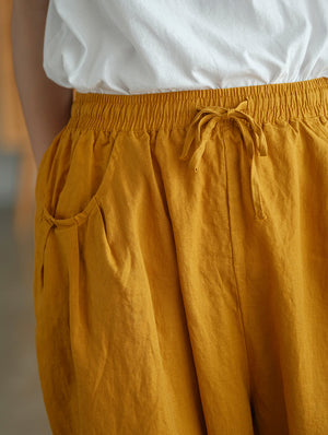 Quần baggy linen lưng thun túi tròn - NU5589