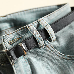 Quần baggy denim ống đứng kèm thắt lưng - NU8307