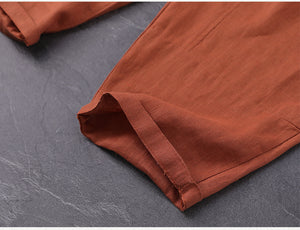 Quần baggy linen lưng thun hai túi tròn - NU7436