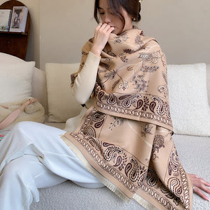 Khăn quàng cashmere hoa văn thiên nhiên - NU7800