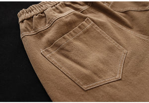 Quần baggy retro lưng thun trần gối - NU8035