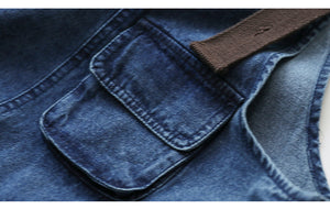 Quần baggy yếm denim một túi nhỏ - NU6934