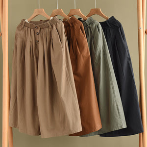 Quần baggy lưng thun ống rộng ba khuy kiểu - NU6772