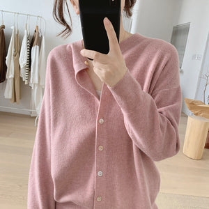 Áo khoác cardigan len dệt kim dài tay cổ tròn - NU7818