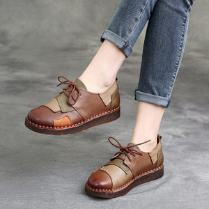 Giày retro mảng màu thắt dây - NU4246