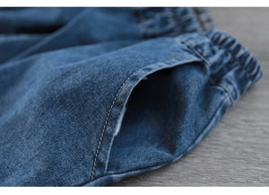Quần baggy denim thêu chuồn chuồn và hoa bồ công anh - NU7602
