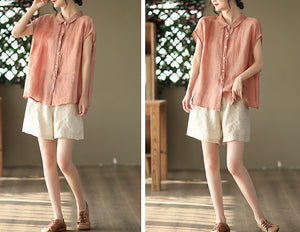 Quần sooc linen lưng thun hai túi vuông - NU6909