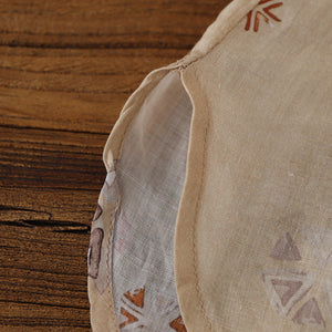 Áo sơ mi linen dài tay cổ pipi xếp ly in hoa nhí - NU6693