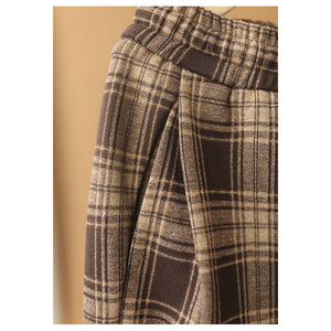 Quần baggy retro lưng thun kẻ caro ống côn - NU8049