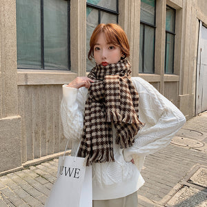 Khăn quàng len cashmere kẻ sọc ngôi sao - NU7799
