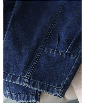 Quần baggy yếm denim gấu bo túi chéo - NU8225