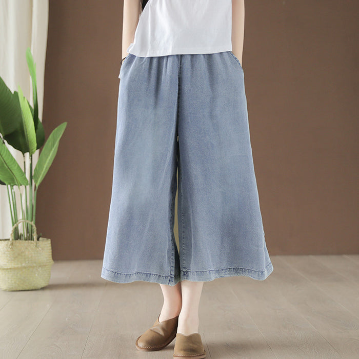 Quần baggy denim ống rộng dây rút - NU5442