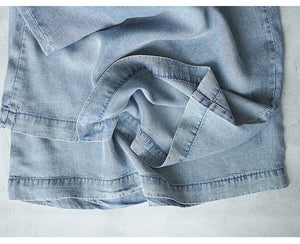 Quần baggy denim ống rộng dây rút - NU5442