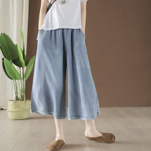 Quần baggy denim ống rộng dây rút - NU5442
