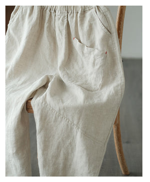Quần baggy linen lưng thun một túi xéo kiểu - NU6838