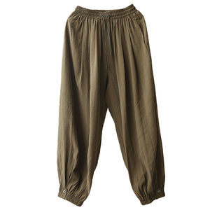 Quần baggy lụa lưng thun dây rút ống túm - NU7224
