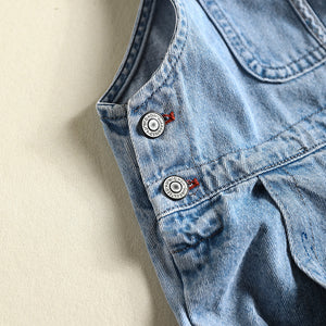 Quần baggy yếm denim kiểu vẩy sơn - NU8308