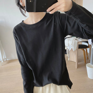 Áo T-shirt dài tay cổ tròn một màu - NU8173