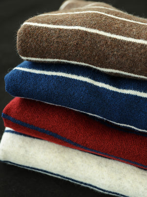 Áo hoodies len cashmere dài tay kẻ sọc - NU8050