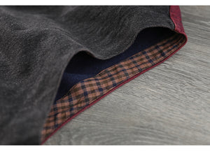 Áo khoác denim sát nách có mũ phối mảng màu - NU7601